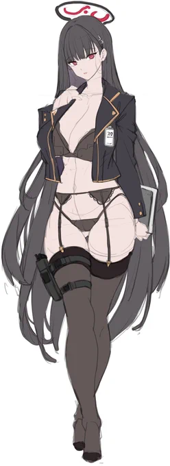 チャイナドレスRリオ下描き、アクリルスタンドにする予定です。 #ブルアカ 