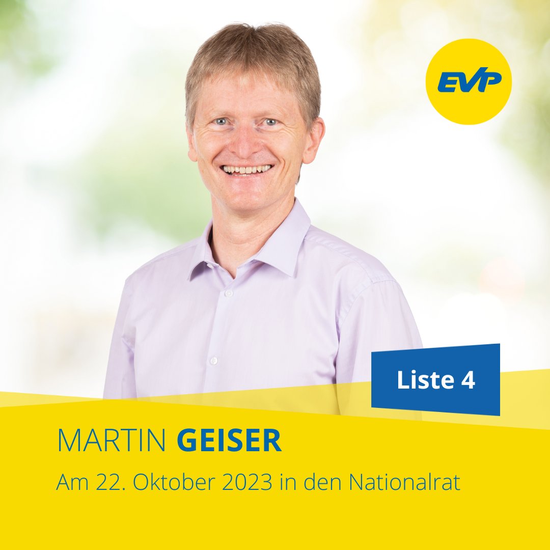 EVP_BL's tweet photo. Unser #EVPBL-Präsi #MartinGeiser kandidiert bei anstehender #WahlCH23 für den #Nationalrat🤩Erfahre mehr über ihn &amp; unsere Kampagne👉 https://t.co/FdRpLTEO4U https://t.co/8Iku9X0Mgg