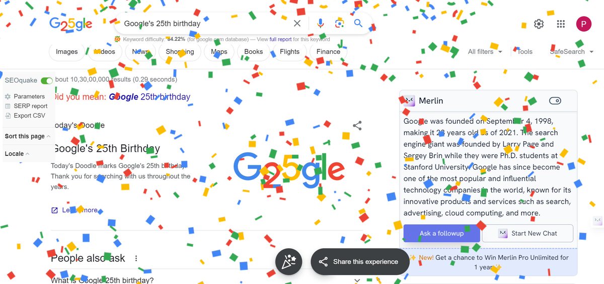 eDirectsys's tweet photo. What's hot today? Well, it's the Google's 25th Birthday 

#google #GoogleDoodle #GoogleBirthday https://t.co/LeaXJPW85K