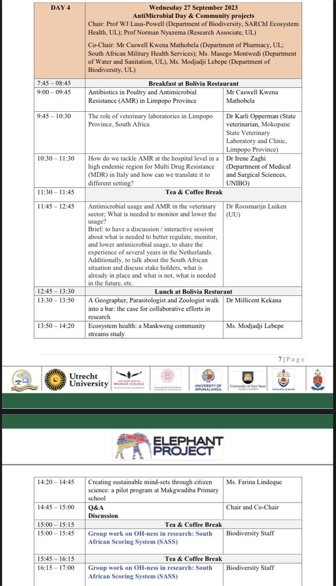 ELEPHANT One Health Project (@elephant_oh) on Twitter photo D4 #OneHealthWorkshop of
#ELEPHANTSouthAfrica
#OneHealth empowerment project
#OneHealthInAction #OneHealth4All
#Antimicrobials #AntimicrobialResistance #EcosystemHealth #CitizenScience & #CommunityEngagement
#SouthAfricaOneHealth
<a href="/EUErasmusPlus/">Erasmus+</a> <a href="/UniUtrecht/">Utrecht University</a> <a href="/OneHealthEJP/">One Health EJP</a> D4 #OneHealthWorkshop of
#ELEPHANTSouthAfrica
#OneHealth empowerment project
#OneHealthInAction #OneHealth4All
#Antimicrobials #AntimicrobialResistance #EcosystemHealth #CitizenScience & #CommunityEngagement
#SouthAfricaOneHealth
<a href="/EUErasmusPlus/">Erasmus+</a> <a href="/UniUtrecht/">Utrecht University</a> <a href="/OneHealthEJP/">One Health EJP</a>