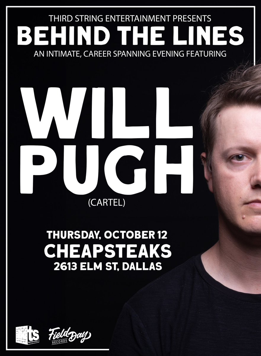Hi Friends! Will is playing an acoustic show in Dallas, TX at Cheapsteaks on October 12th! We’d love to see you there! Might even have some out of print vinyl for sale there 👀

Tix: seetickets.us/event/will-pug…