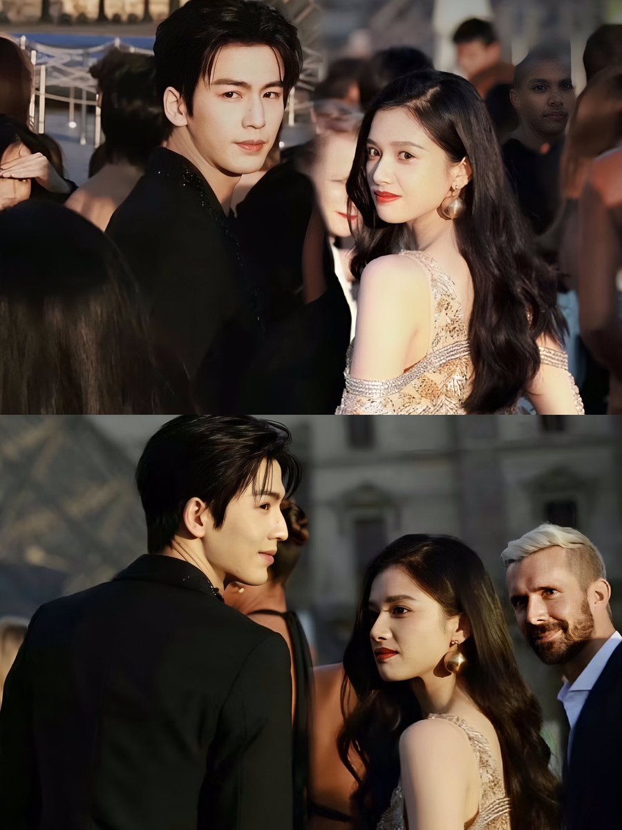 #ZhangLinghe and #ZhangJingyi in the same frame at the Lancôme event in Paris.