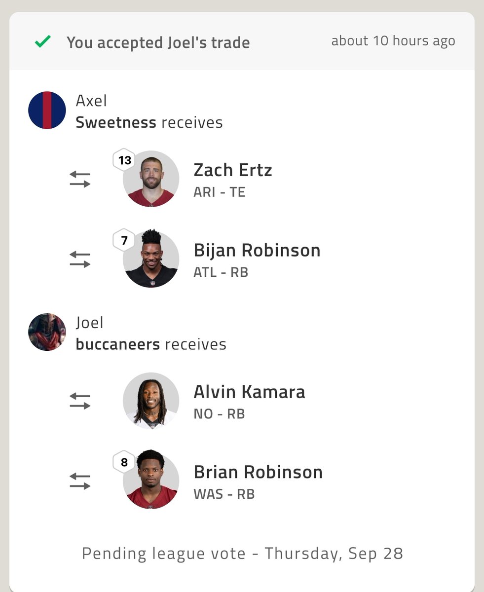 AxelGonzalezJu1's tweet photo. @DBro_FFB  @JoePisapia17 

This trade is in a PPR league, I got Bijan boys, did I over pay ? https://t.co/R47exITltq