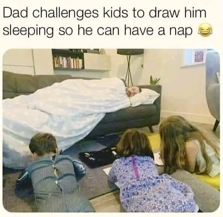 Posted on Instagram by soulseedsforall, and captioned:
'😄😄 #peakdadlife #winwinparenting #creativeparenting #nochildwasharmedinthemakingofthisphoto #theresanapforthat 🥰 🤣🥰'