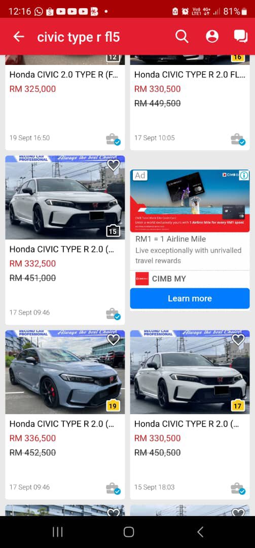 HezeriSamsuri's tweet photo. Dengan pelancaran FL5 Type R dari Honda Malaysia, maka pesta slash harga oleh recond importers bermula!

*gambar dari Elder Cullen https://t.co/RV2Bmt1w21