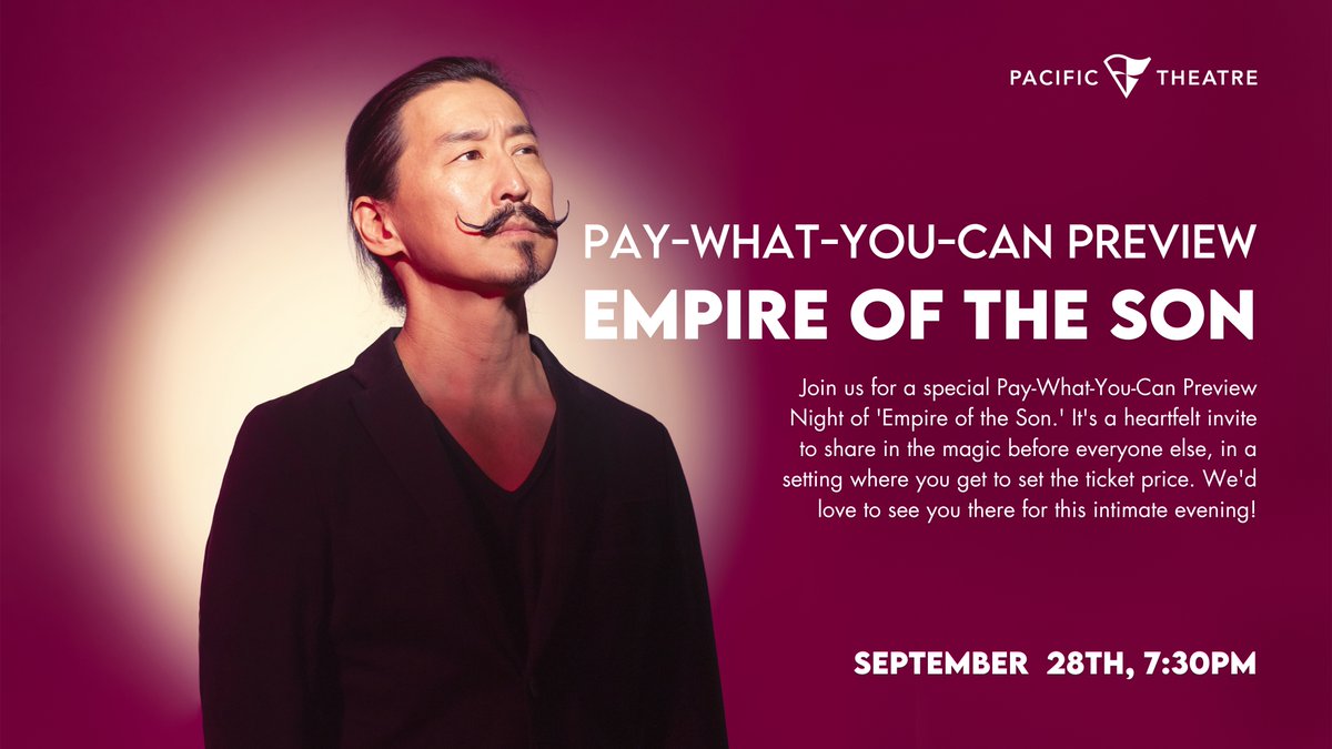 "🎉Get ready for the start of our 40th Anniversary season! We're kicking off with #EmpireOfTheSon's Buzz Week, starting with a Pay-What-You-Can preview on Sept 28th, 7:30pm 🕢!

🎟️ Call (604) 731-5518 to reserve or get tix at the door! #accessibletheatre #theatreforall #newshow