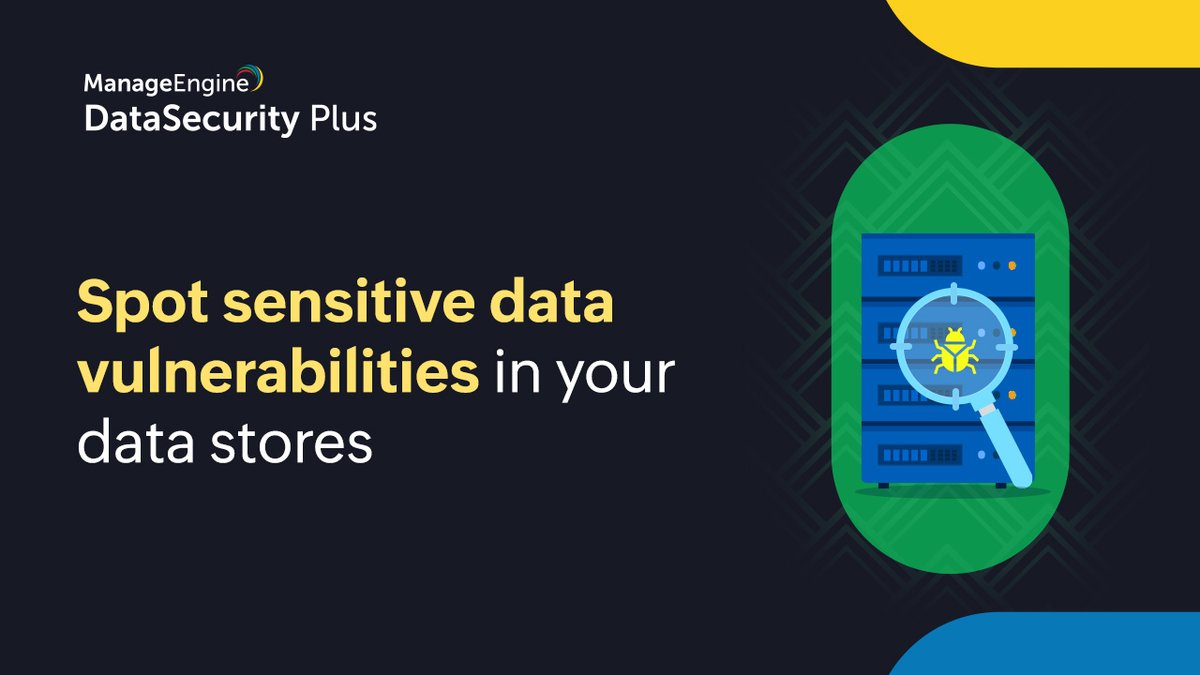 ME_SIEM's tweet image. Locate and catalog at-risk files to help apply robust security controls to your data stores. See why you need this data discovery tool: zurl.co/lQEt 
#DataSecurityPlus #DataDiscoveryTool #SensitiveData