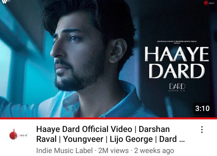 AyeshaXDarshan's tweet photo. 2M views in a week on #Haayedard     mv i believe in you 💙 and there is no end to it https://t.co/dV0gRUvi5p