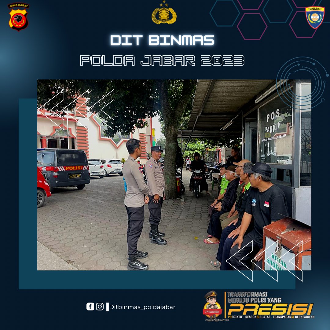 Ditbinmas Polda Jabar melaksanakan Jumat curhat di masjid buah batu kota Bandung