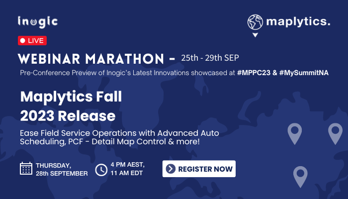 inogic's tweet image. Get a sneak peek into our latest advancements coming to #MPPC23 &amp;amp; #MySummitNA. 
Discover the power of @Maplytics 2023 Release with advanced #AutoScheduling, #PCF - Detail Map Control &amp;amp; more
Join our webinar -bit.ly/3ESyyyh

#MSDyn365 #Dynamics365 #mapintegration #CRMmaps