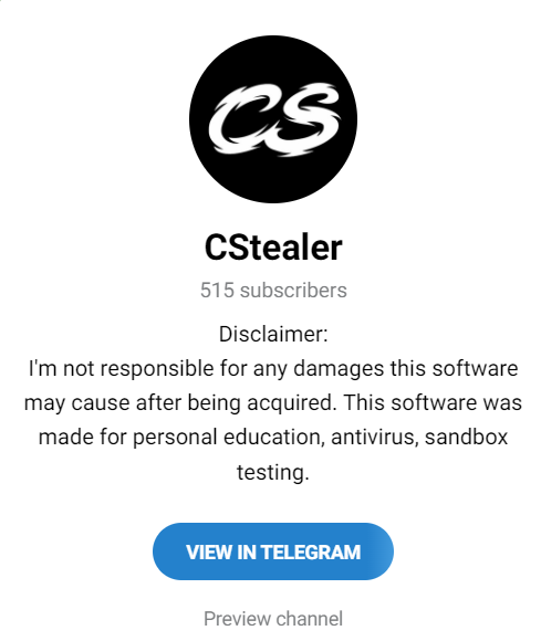 suyog41's tweet photo. CStealer

TECH_EXODUS.pdf.exe
68b6dee6705ba5991092bb1f0078bab5

- Python Stealer
- Collect browser data &amp; cookies, screenshot, files.
- Upload collected data zip  to https://gofile[.]io/ via Telegram

First discovered by @vmovupd 
https://t.co/hooS09H7ED

#CStealer #Stealer #IOC https://t.co/Mt2W7VoLVW