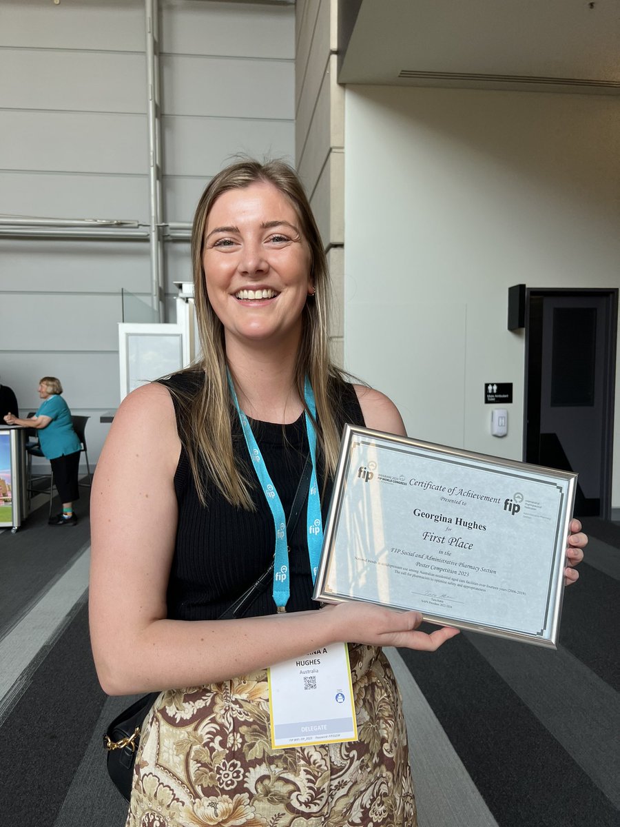Janet Sluggett (@janetsluggett) on Twitter photo Very big congrats <a href="/HughesGeorginaA/">Georgina Hughes</a> on receiving the #FIP2023 Social Adm Pharmacy Best Poster Award!!
<a href="/ROSA_Project/">Registry of Senior Australians (ROSA)</a> Very big congrats <a href="/HughesGeorginaA/">Georgina Hughes</a> on receiving the #FIP2023 Social Adm Pharmacy Best Poster Award!!
<a href="/ROSA_Project/">Registry of Senior Australians (ROSA)</a>