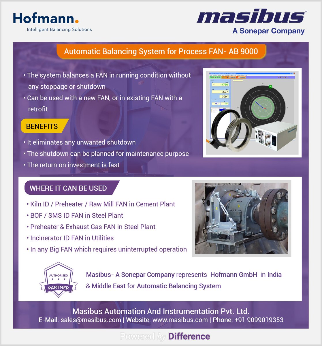 masibusofficial's tweet photo. Hofmann Automatic Balancing System for Process FAN- AB 9000
The active balancing system balances a FAN in running condition without any stoppage or shutdown &amp; can be used with a new FAN, or in an existing FAN with a retrofit.
https://t.co/nlMIzWGhDz https://t.co/93p6FG9TnO