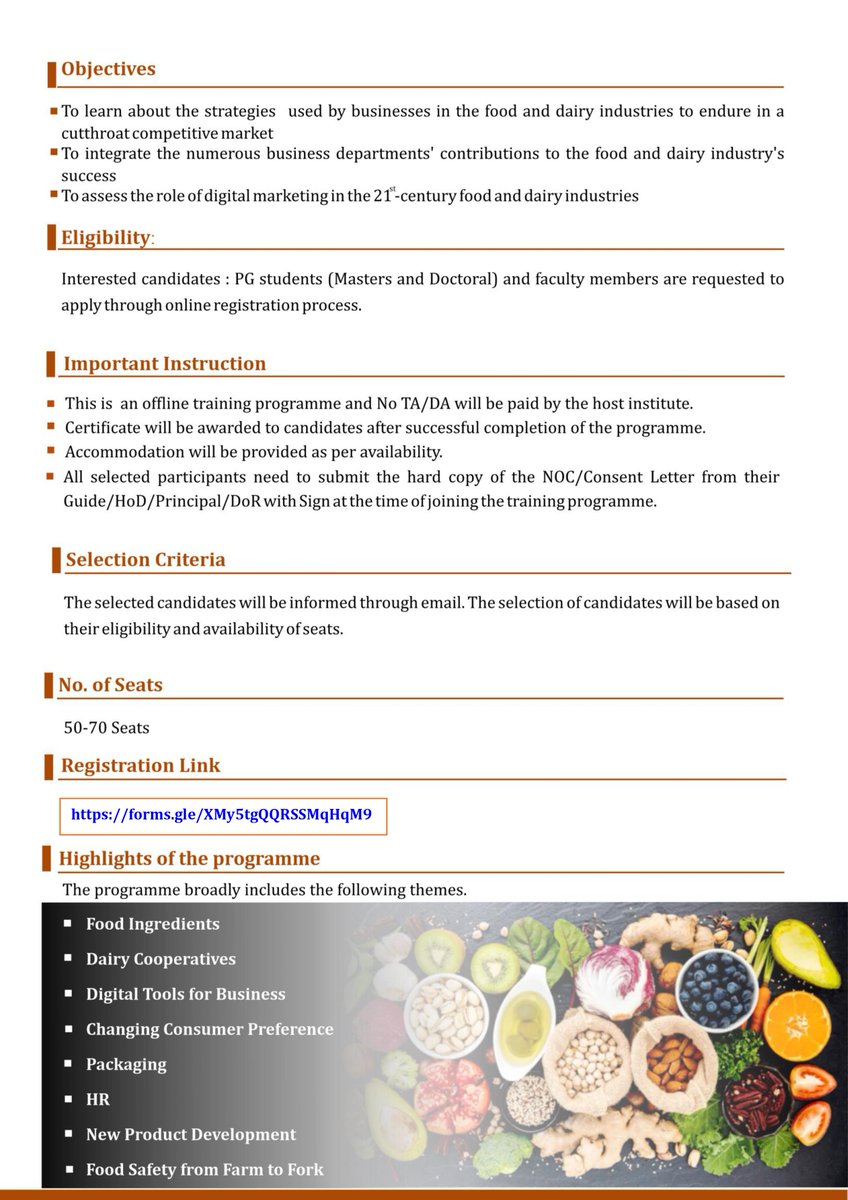 NahepCaast's tweet photo. Ten Days Training Program on "Managing Dairy and Food Business: Challenges and Prospects in 21st Century” is scheduled to be organized from 25th October to 3rd November, 2023
 
Registration Link: https://t.co/pJoqgjIE8g https://t.co/dQV3gm4r5T