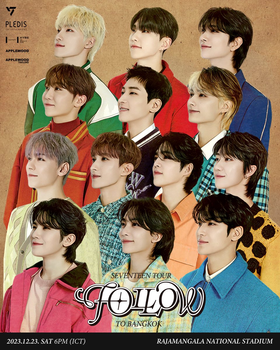 applewood_kr's tweet image. CARAT💎 Save the date and get ready to meet SEVENTEEN in this coming December!

SEVENTEEN TOUR ‘FOLLOW’ TO BANGKOK
📅 23 DEC 2023 (SAT), 6PM ICT
📍 RAJAMANGALA NATIONAL STADIUM

#SEVENTEEN #세븐틴 #SVT_TOUR_FOLLOW #FOLLOW #FOLLOW_TO_BANGKOK #SVTinBKK #APPLEWOOD #APPLEWOODTH