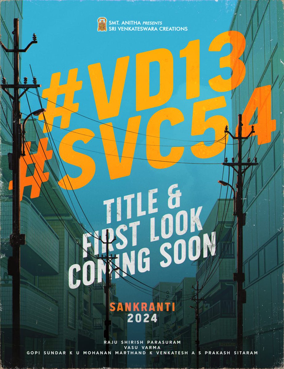 The countdown to Sankranthi 2024 begins! 🤩

With 50% of the shoot wrapped, Team #VD13 and #SVC54 are all set to bring the festivities to the big screens ❤️🌾

Title and first look very soon 🤗