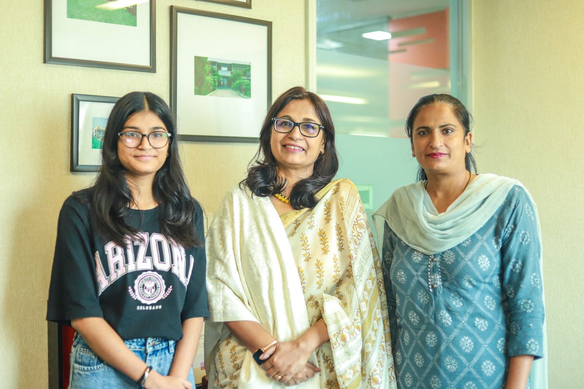 So proud to meet our alumna Harmandeep Kaur and her mother. Harmandeep, a school topper from our Sr. Sec. School in Rauni, Punjab, is now working as a Motion Graphic Specialist in an EdTech company in Gurgaon. Harman is not just a success story; she's an inspiration.