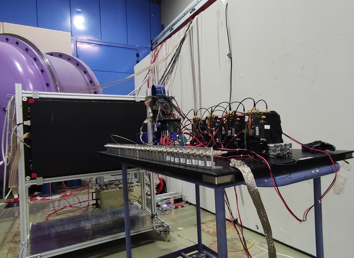 This shot was taken a few weeks ago during a beam-test for the SHADOWS experiment, which took place in the NA62 experimental hall. The "purple thing" in the background is part of the safety system for the NA62 KTAG detector.