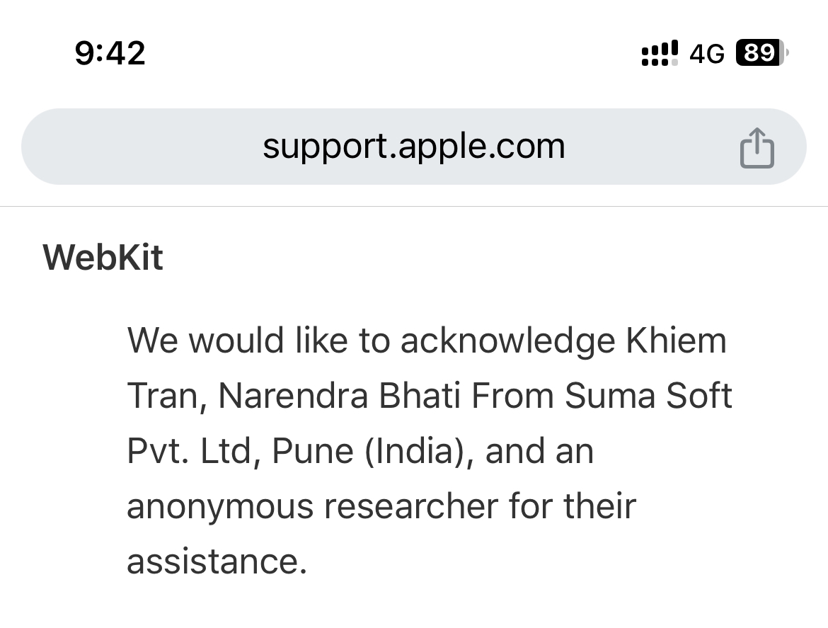 imnarendrabhati's tweet photo. Mentioned By Apple Security In Recent MacOS Sonoma 14 Security Update.
❤️ From भारत 🇮🇳
CVE-2023-40417
#Hacking #bugbounty #infosecurity #infosec #cybersecurity #vulnerability #informationsecurity #Exploit #sumasoft
https://t.co/LYfpVtNoho https://t.co/e8eIW6lvzS