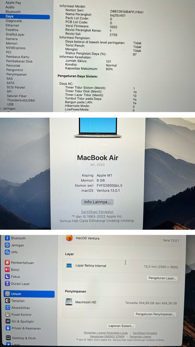 Yuhuuu barang langka nih MacBook Air M1 storage gede 😍
Dijual MBA M1 Space Grey. Spek 512GB, 8GB RAM. Muluss sehat siap gass. 💻
Kelengkapan unit + charger ya, kirim2 aman pake box dari JNE.

Harga? 12.3 juta aja gasss udah sama ongkir boleh. Minag cuss DM ya. Bantu RT boleh