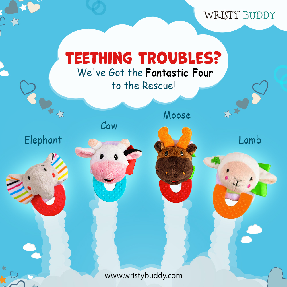 IWristybuddy's tweet image. The Ultimate Teething Quartet- 🐘🐄🦌🐑
Meet the Pack of 4 Charming Allies!
#wristybuddy #babyteethers #teethingbaby #teethingrelief #babycare #BarbieStyle #teethertoy #babyteethingtoy #motherhood #parenthood #newmommy