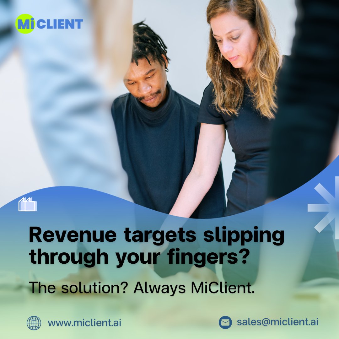 MiClient's tweet image. MiCLIENT- Your Revenue Booster: Take charge, Set &amp;amp; meet targets, and soar to success!

You&apos;re just one step away from a free demo: miclient.ai/?bookdemo=true

#miclient #sales #B2B #revenue #growth #business #salesautomation
