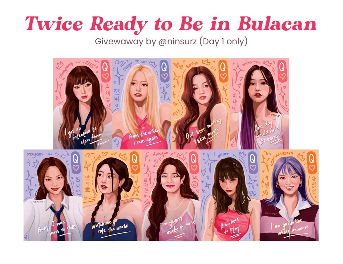 Ready to Be Bulacan Giveaway / Interest Check 💖 

Giving these away on Day 1! 
- Strictly 1:1
- Like and rt pls! 

I want to open reservations but idk the venue well and ik walang signal so maybe ill put it up on shapi? Lmk!

#TWICE_5TH_WORLD_TOUR_BULACAN 
#READYTOBE_IN_BULACAN