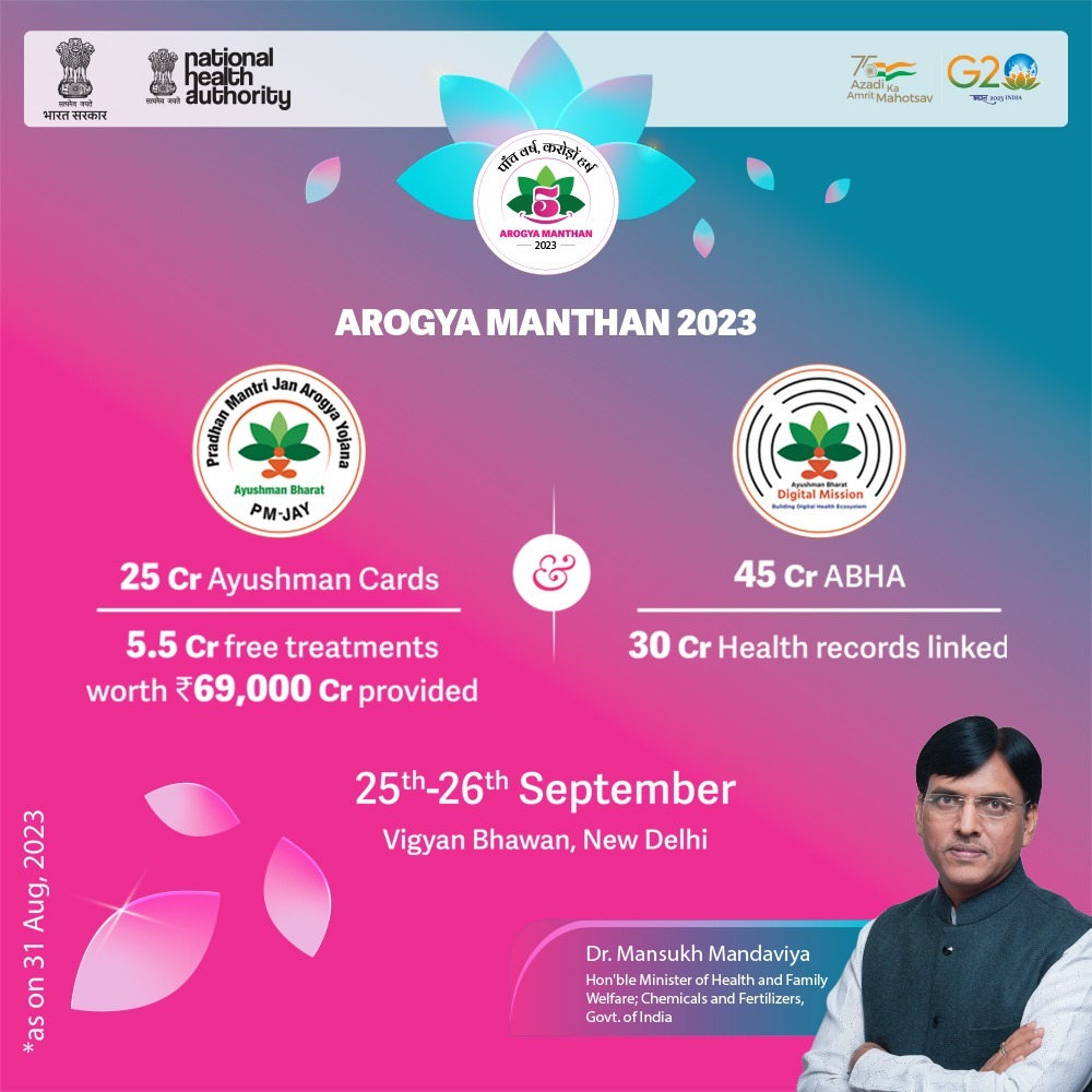 mansukhmandviya's tweet photo. Ayushman Bharat: Health, Hope &amp; Healing!

PM @NarendraModi Ji's Govt is ensuring quality healthcare services for all, enabled by technology.

The numbers tell a powerful story of transformation in the delivery of health services.

#5YearsOfPMJAY #2YearsOfABDM https://t.co/eLZkAK0FBO