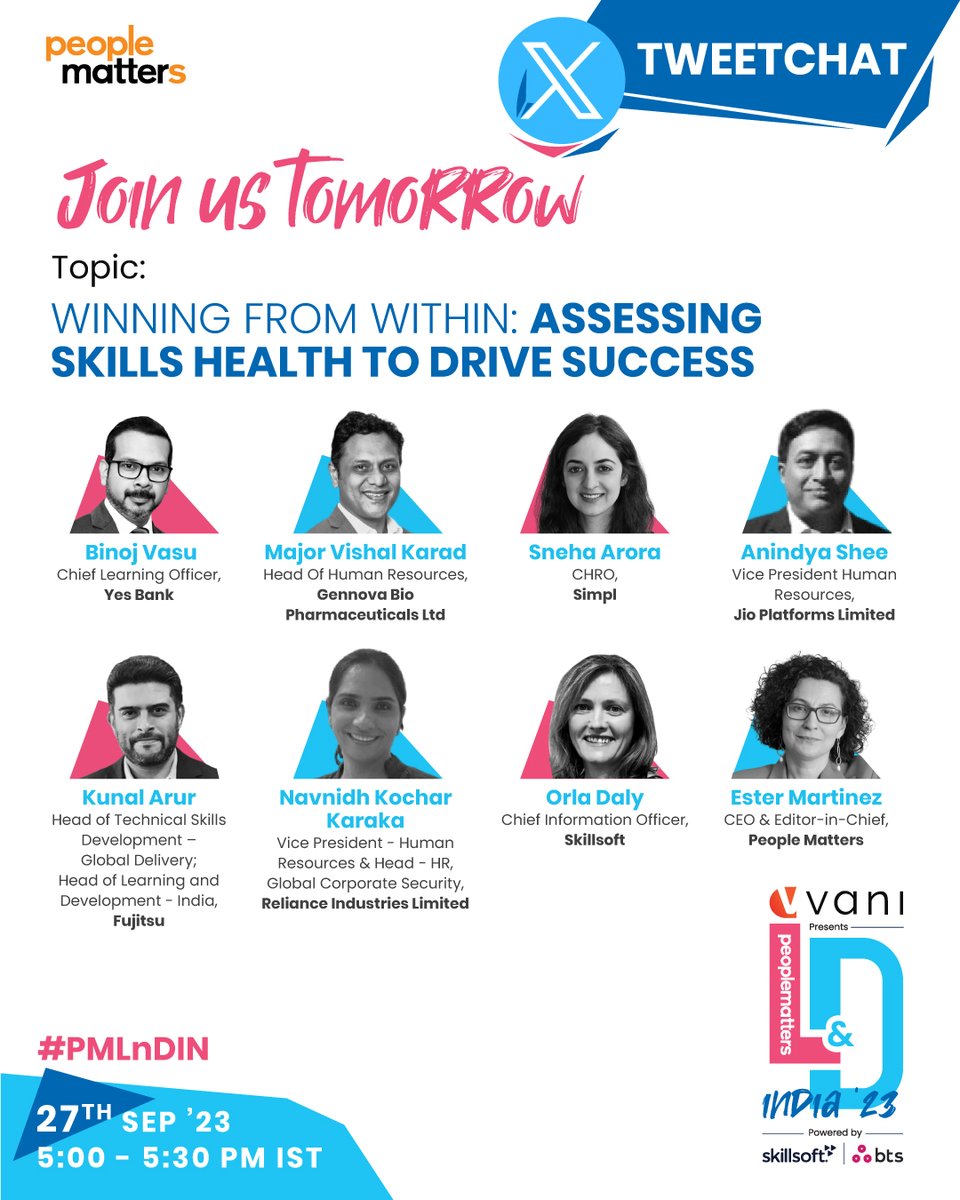 Just a few hours to go for tweetchat at 5:00 pm IST for an exclusive #PMLnDIN pre-conference Tweetchat, where we explore how to nurture a culture that enhances skills health, &amp; foster learning excellence from within

Know more  bit.ly/3WJlvad