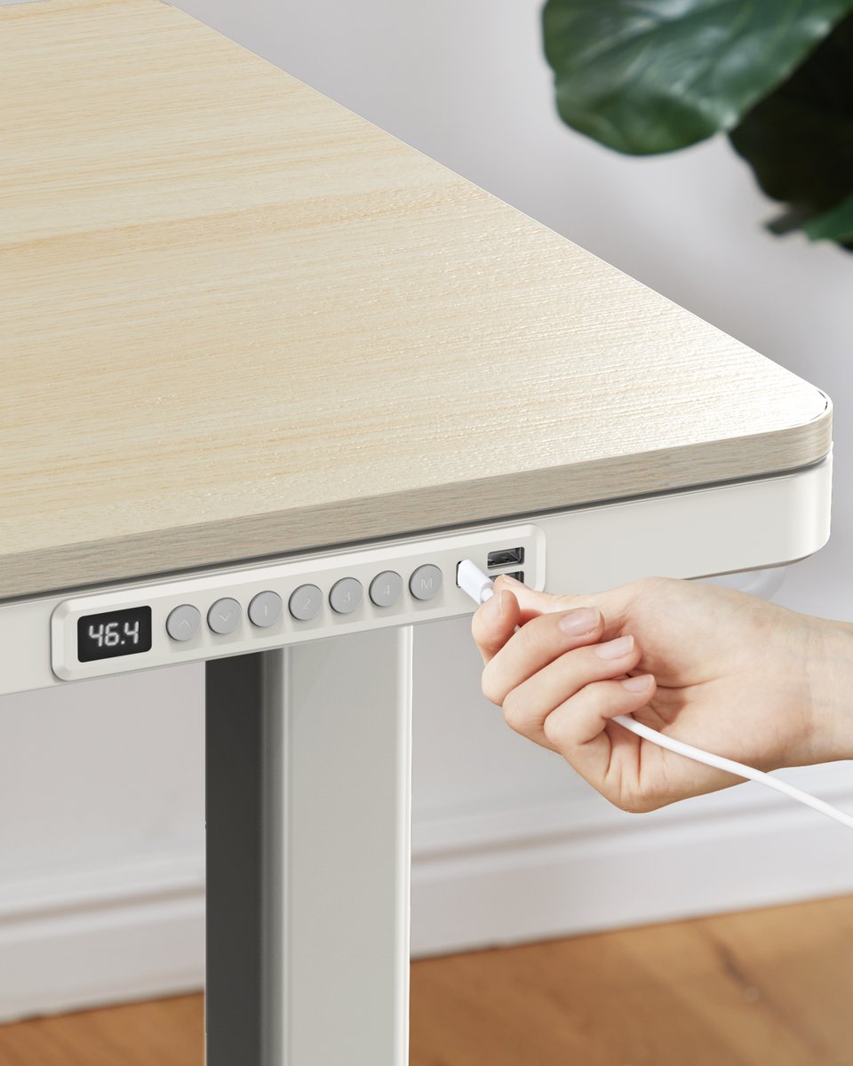 ErgearOfficial's tweet photo. New release! 🥳 This ErGear electric standing desk is equipped with a dual-motor lifting system to ensure long-term reliability. It features an integrated control panel with two USB ports and one USB-C port for convenient charging all day.
#ErGear #standingdesk #usbports #wfh https://t.co/ohunOckkUh