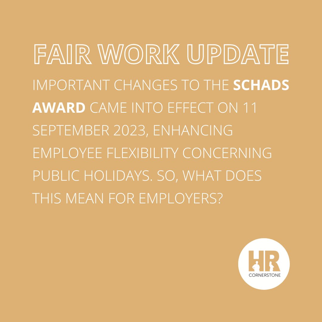 PerthHr's tweet image. From September 11 2023, amendments to the SCHADS Award introduced a new 'Substitution of Public Holidays by Agreement' provision, which significantly enhances employee flexibility concerning public holidays.

Now, employees have the option to request the substitution of another d