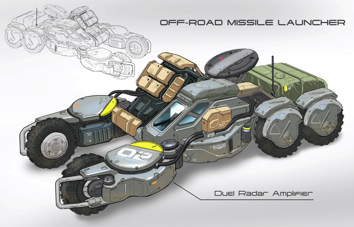 Offroad Missile Launcher #conceptart #sketch #scifi #Photoshop #design #Military #vehicle #tactical 

artstation.com/artwork/9EQY6a