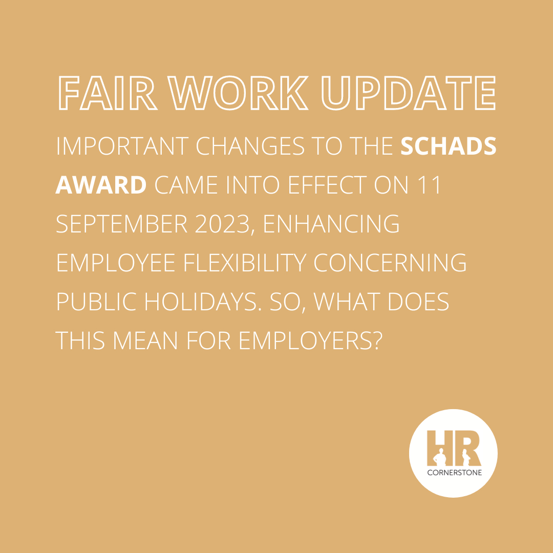 PerthHr's tweet image. From September 11 2023, amendments to the SCHADS Award introduced a new 'Substitution of Public Holidays by Agreement' provision, which significantly enhances employee flexibility concerning public holidays.

Now, employees have the option to request the substitution of another d