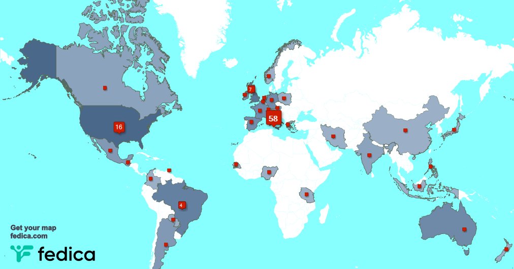 I have 3 new followers from Italy last week. See fedica.com/!artvcaniff