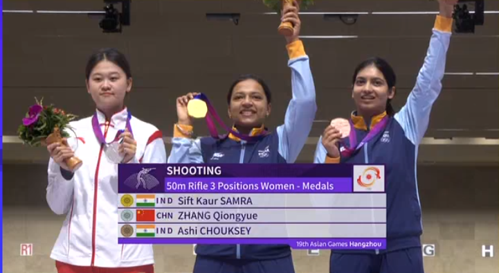 Anmolkakkar27's tweet photo. Podium Pic for 50 M 3 position
#AsianGames2023 #Shooting https://t.co/ZPyRu2Jmve