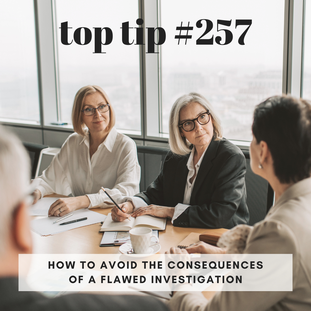 PerthHr's tweet image. The consequences of a flawed investigation can be serious: decisions can be challenged in the courts; reputations can suffer and employee morale can take a nose-dive.

A recent unfair dismissal case dealt with by the FWC found that the investigation undertaken by the employer was