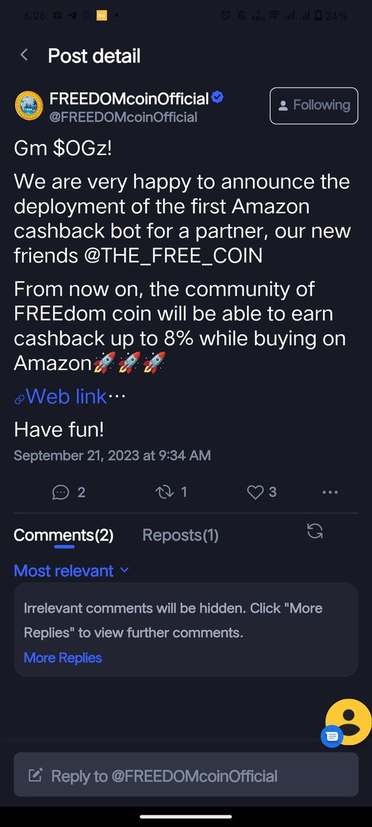 Bull will come for FREECOIN