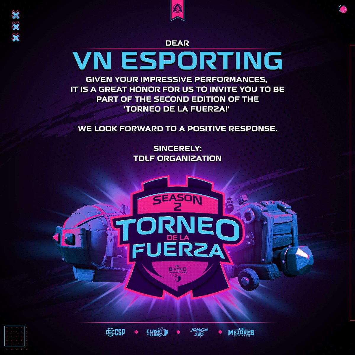 ProjectSE7VENx's tweet photo. Glad to be part of this tournament⚔️
@torneo_la 🤝🔥 https://t.co/okizxZMzNk