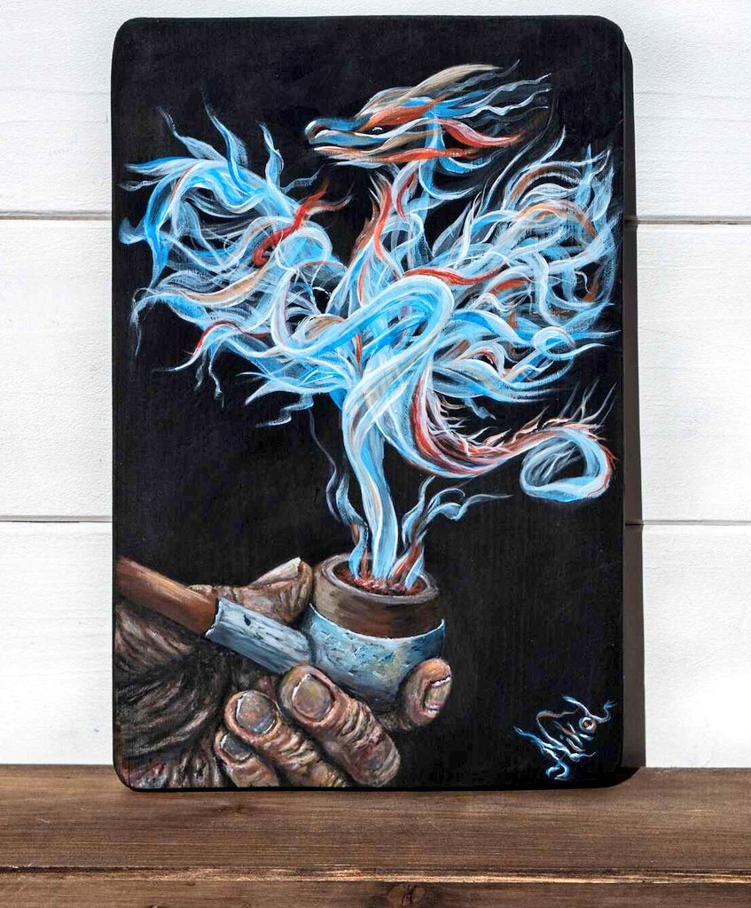 NikolsWorld's tweet photo. The tale of grandpa acrylic painting on wood, smoke dragon, old pipe artwork
https://t.co/9SbMG86lbL https://t.co/gwRyNHnEeC