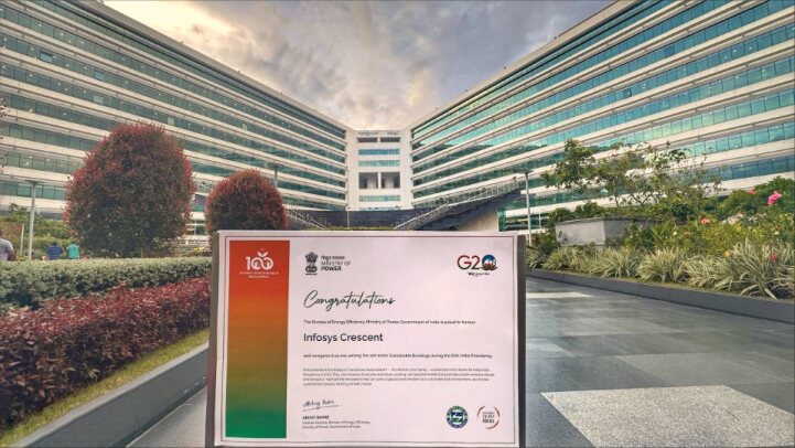 Infosys's tweet image. We are thrilled to announce that our Infosys Crescent campus in Bengaluru, has been honored and recognized as one amongst the ‘100 Iconic Sustainable buildings’, during the G20, India Presidency.

#InfosysESG | #ESGIsAnOpportunity | #sustainability | #energyefficiency