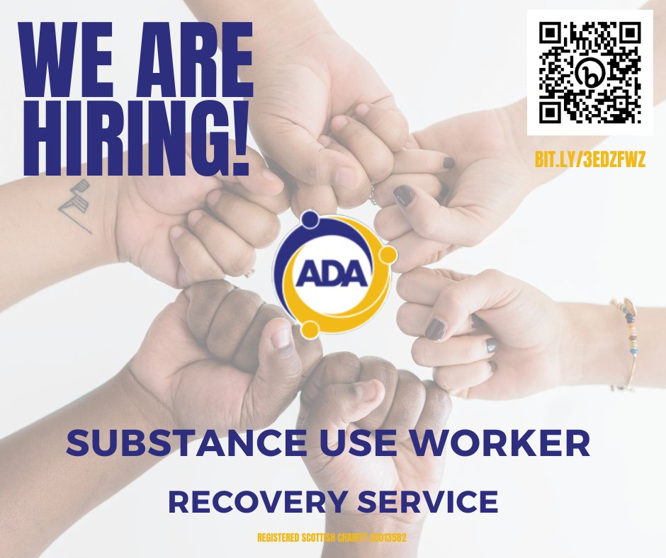Are you passionate about enabling recovery? Yes? Then we need you!  Due to a new long-term contract award, we can offer substance use worker roles in our recovery services. Come and join us! Use the links for more details. <a href="/CEO_ADA/">Chief Executive Alcohol & Drugs Action</a> <a href="/AberdeenADP/">Aberdeen City ADP</a> <a href="/republic_AiR/">Aberdeen in Recovery</a> <a href="/CFINEAberdeen/">Community Food Initiatives North East (CFINE)</a>