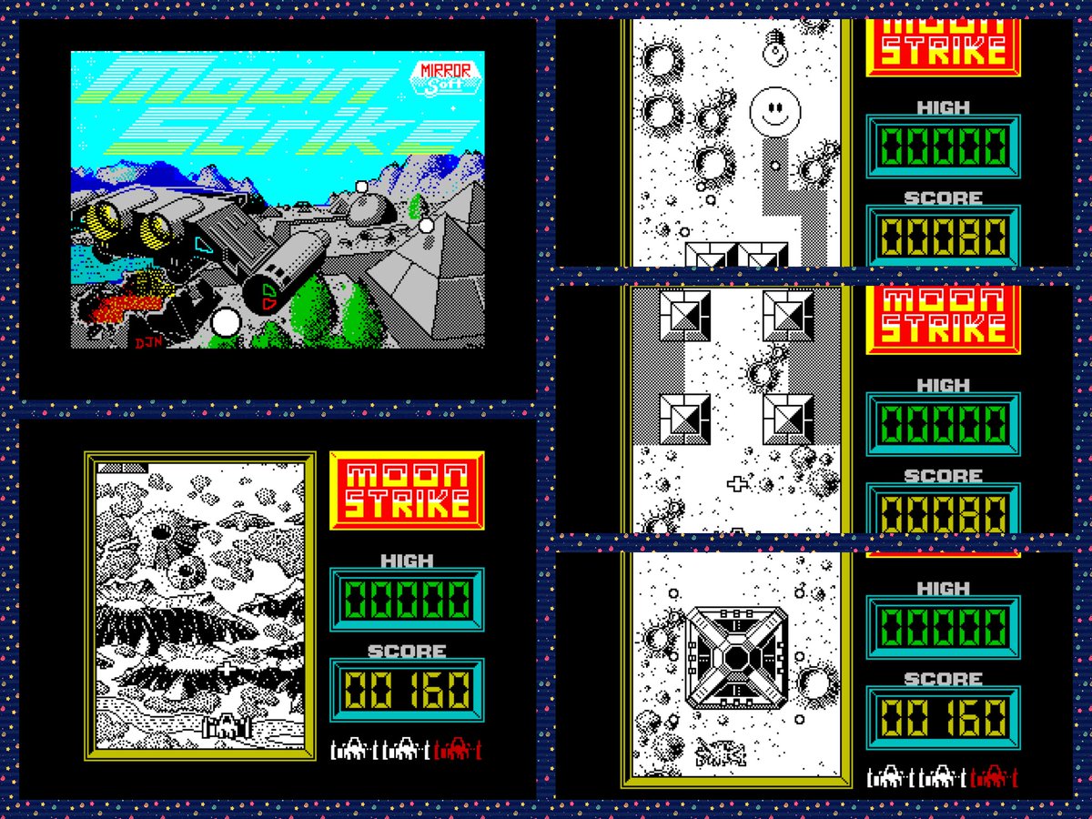 OldSchoolBooks1's tweet photo. Today's #retrogaming on the #ZXSpectrum #MoonStrike, I really like this game. Lovely interesting graphics to fly over (until the game crashes ). Love the smiley faces and the coin slot graphics to fly over. Controls well and will keep you amused for a while. https://t.co/TU0inf0ose
