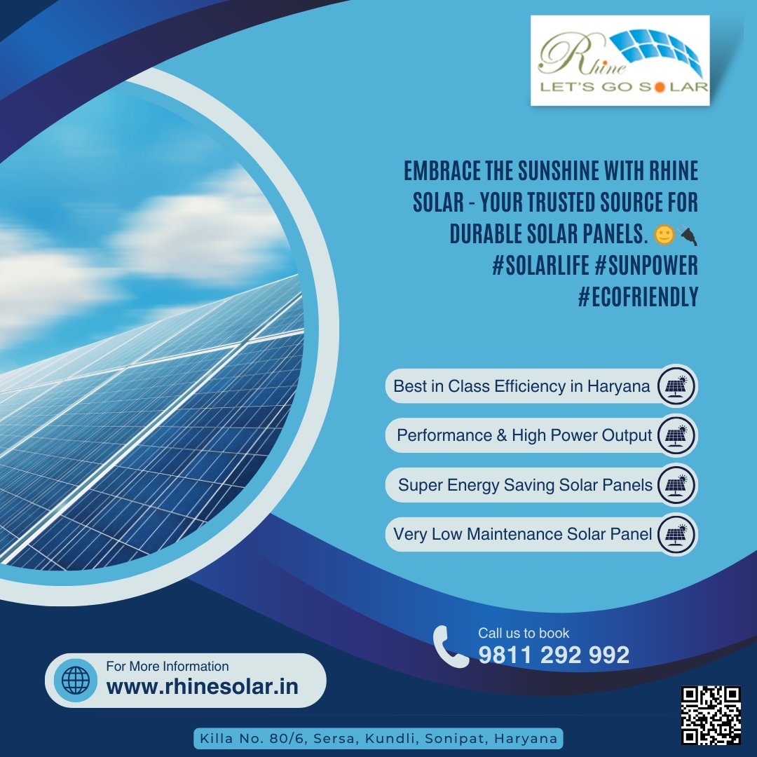 Rhinesolar's tweet photo. Embrace the sunshine with Rhine Solar - your trusted source for durable solar panels. 🌞🔌 #SolarLife #SunPower #EcoFriendly

Contact the Rhine Solar Limited
| Website: https://t.co/tQQReGoWbD
#rhinesolar #solar #solarpanels #solarpanel #solarpanelmanufacturer https://t.co/AOw1c5LqML
