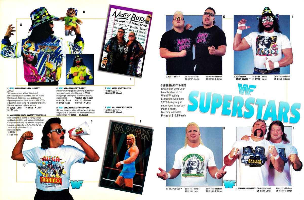 WWF Superstars Merchandise! 📢 #WWF #WWE #Wrestling #RandySavage #JimmyHart #NastyBoys #MrPerfect #SteinerBrothers