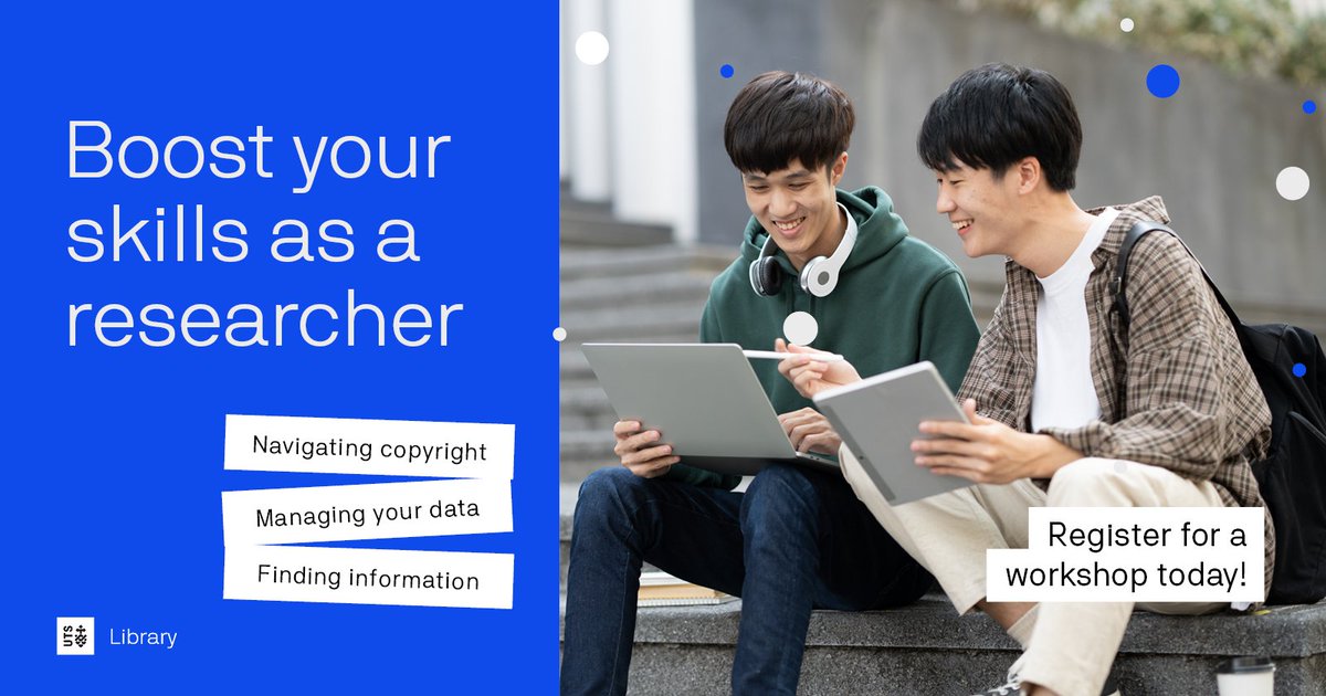 Calling all researchers!

From systematic reviews to research data management plans and publishing strategy, learn some extra research skills with our upcoming workshops throughout October.

See all workshops at uts.ac/library-worksh…