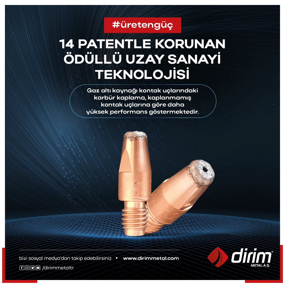 DirimMetal's tweet photo. Yapılan çalışmalarda patentli kanada teknolojik kaplama yapılmadığında delik çapının gerek gözlemsel olarak gerekse de ölçüm sonucunda uç yüzeyinden kenarlara doğru aşınma yolu ile büyüdüğü görülmüştür.

☎️ +90 (332) 347 46 27
☎️ +90 (332) DİRİMAŞ
📩 info@dirimmetal.com https://t.co/0FrqsuYrh9