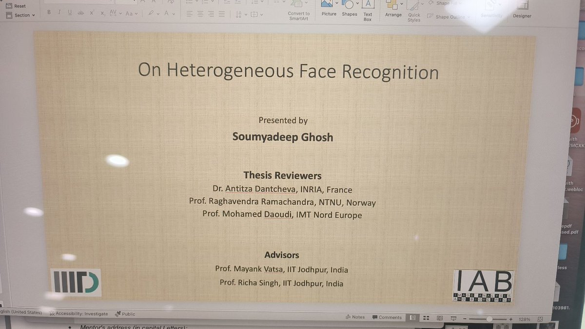 cseiiitd's tweet image. Happy to mention the successful thesis defense of Soumyadeep Ghosh, Ph.D CSE Scholar. 
Advisor(s) : Dr. Richa Singh and Dr. Mayank Vatsa
CSE department wishes the best for future endeavors.
#cseiiitd #phdlife #phdthesis #research #facerecognition