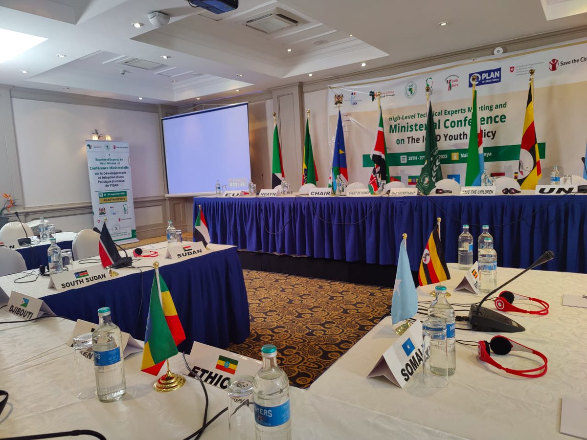 IGADsecretariat's tweet photo. Ministerial Conference on the #IGADYouthPolicy Framework to kick off shortly in Nairobi

Stay tuned for the Livestream of this historic day here and on other #IGAD social media platforms
Facebook
https://t.co/tGRPqtFl0H
YouTube https://t.co/SPh7OM6VVD

@HornofAYN @ESASavechildren @IDEA_Africa
@SDY_Ke @moyasa_ke @ayt_org @SavetheChildren