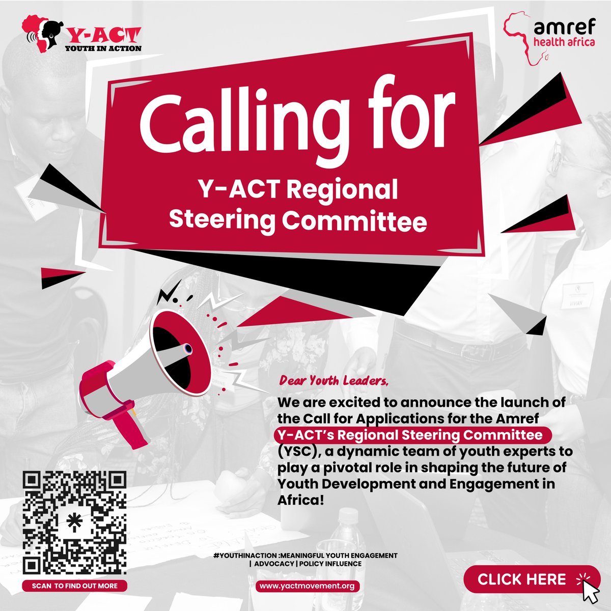 Amref_Worldwide's tweet photo. 📢📢 Are you a young leader willing and ready to be part of our Regional Youth Steering Committee? 

Here is an opportunity for you 👇
🔹 TOR https://t.co/Aq3rsTV4Jh
🔹 Apply here https://t.co/miYFAtKJIa
@powertoyouth21 @YACT_Africa https://t.co/rbprnb8rqY