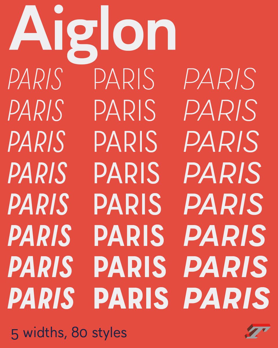 typofonderie's tweet photo. Aiglon family was built upon many local references from craftsmen of the lettering trade, each developing his own style. The idea is to reaffirm a typical 🇫🇷 French style, but with a variety of 🇪🇺 European flavors.

➽ https://t.co/0ewnPd5qwj https://t.co/wy0bIK3rma